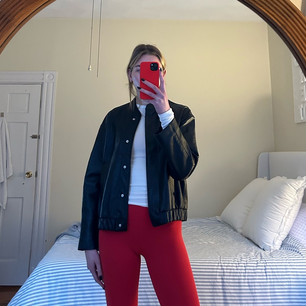 Abercrombie & Fitch Black womens Leather Jacket